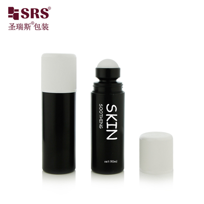 RPPD1-90ML بطری پلاستیکی PP مات سیاه با کاپ مقاوم در برابر کودکان دیوارهای دوگانه بدون نشت برای ژل ضد ترانسپریرانت