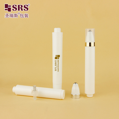 AY 15ML تزریق سفید براق مات تمام شده گرد قلم شکل بدون هوا بطری رول روی برای ظرف کرم دور چشم