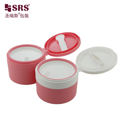 SRS1 120g 150g شیشه پلاستیکی لوکس عمده فروشی با دیواره دوتایی با قاشق آهنربایی ظرف بسته بندی سفارشی