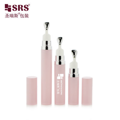 A0035B 7.5ml 10ml 15ml بطری پمپ بدون هوا با سر اپلیکاتور فلزی روی‌زینک خالی برای سرم دور چشم عمده فروشی