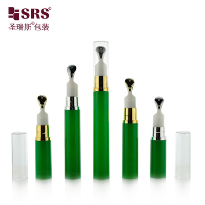 A0031B 5ml 10ml 12ml 15ml بطری پمپ خالی بدون هوا با فلز زینک Applicator Head سفارشی سازی بسته بندی ژل چشم