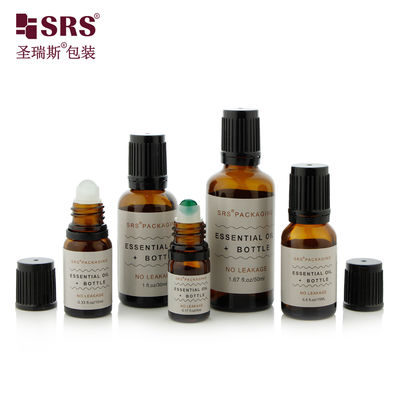 BLPF 5ml 10ml 15ml 20ml 30ml 50ml 100ml دور شیشه ای بوستون رول روی بطری با TE کلاه ضد دستکاری برای روغن ضروری