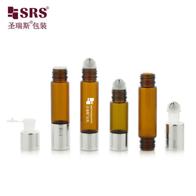 SGP1 لوکس بطری شیشه ای رنگ قهوه ای دو طرفه با پلاگ و رولر گلوله فولادی ضد نشت عمده فروشی
