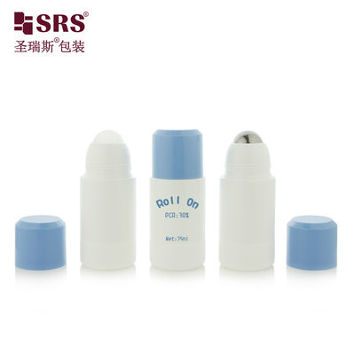 بطری های رولی پلاستیکی سبک وزن RPPE 50ml 75ml، قابل شارژ مجدد برای ژل دئودورانت و اسانس بدن مسافرتی