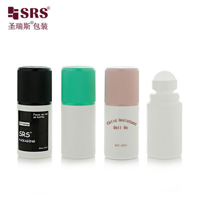 RPPC1-60ML Inject-blow Color In Mold 2 oz PP PCR Eco Friendly Material Round Roll On Bottle For Body Serum