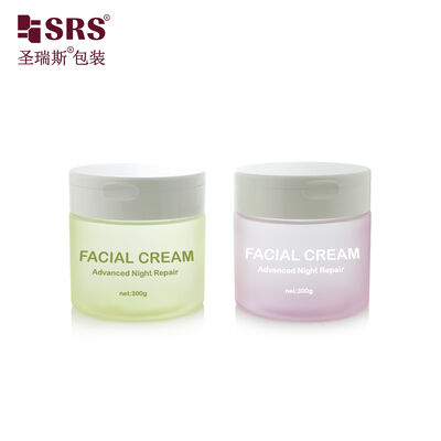 PET007 200g 250g 300g شیشه کرم پلاستیکی PET با درپوش تاشو برای اسکراب بدن، پدهای تونر با قاشق