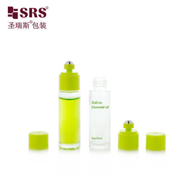 بطری غلتکی شیشه‌ای ضخیم با حجم ۱۵ میلی‌لیتر با سوئیچ برای روغن ضروری