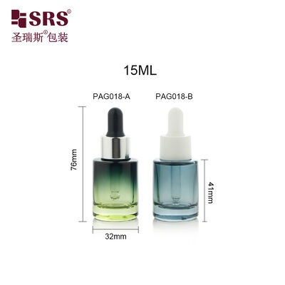 PAG018 15ML بطری شیشه ای با دیوار ضخیم با دریچه قطره ای برای سرم