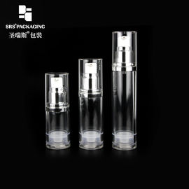 پمپ بدون هوا از پلاستیک پلاستیکی شفاف 15ml 30ml 50ml بطری خالی