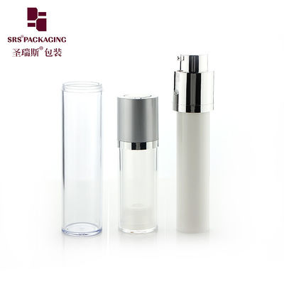 شکل گرد 15ml 30ml 50ml بطری پمپ لوشن خالی آکریلیک بدون هوا