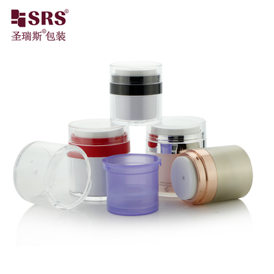 مخزن آکریلیک قابل تعویض پمپ خامه ای بدون هوا 15ml 30m 50ml رنگ سفارشی