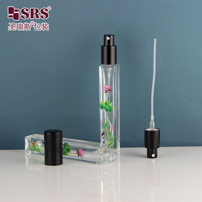 شکل مربع شفاف شیشه خالی پمپ اسپری لوکس عطر Atomizer 10ml
