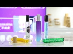 GB مربع رنگارنگ شفاف عطر بدون نشت بطری شیشه ای با کف ضخیم 10ml