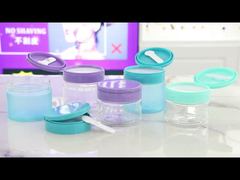 PET007 200 گرم 250 گرم 300 گرم شیشه کرم پلاستیکی PET با قاشق موچین درپوش تاشو